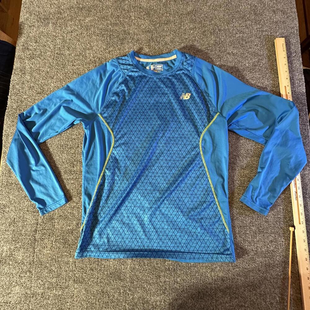 Men's New Balance BDRY Long Sleeve Performance‎ Shirt - Blue - Medium